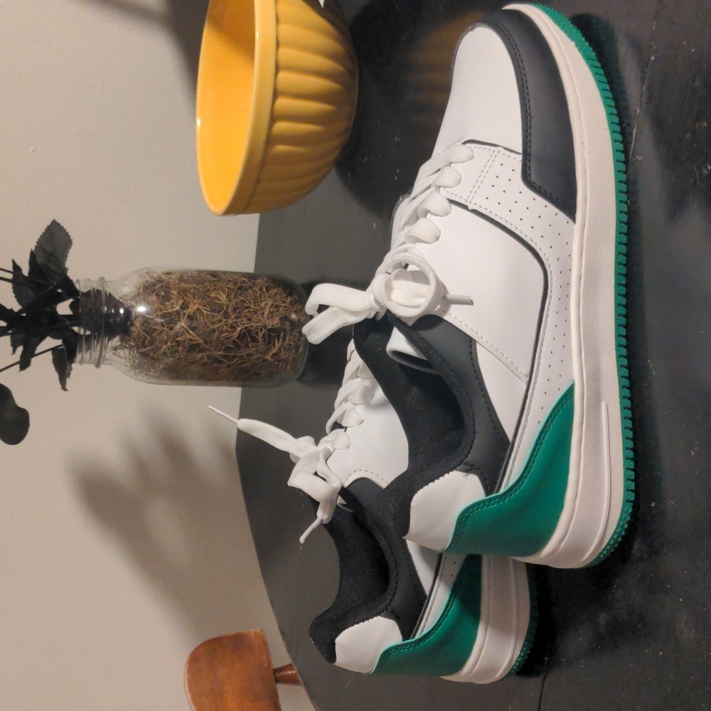 Brand new. Green, black and white sneakers